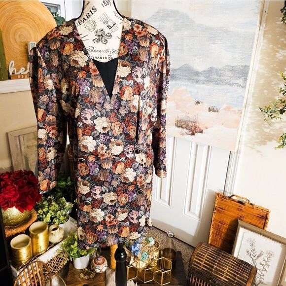 Vtg Gilberti Floral Design Blazer Jacket Sz 22w - Picture 2 of 15